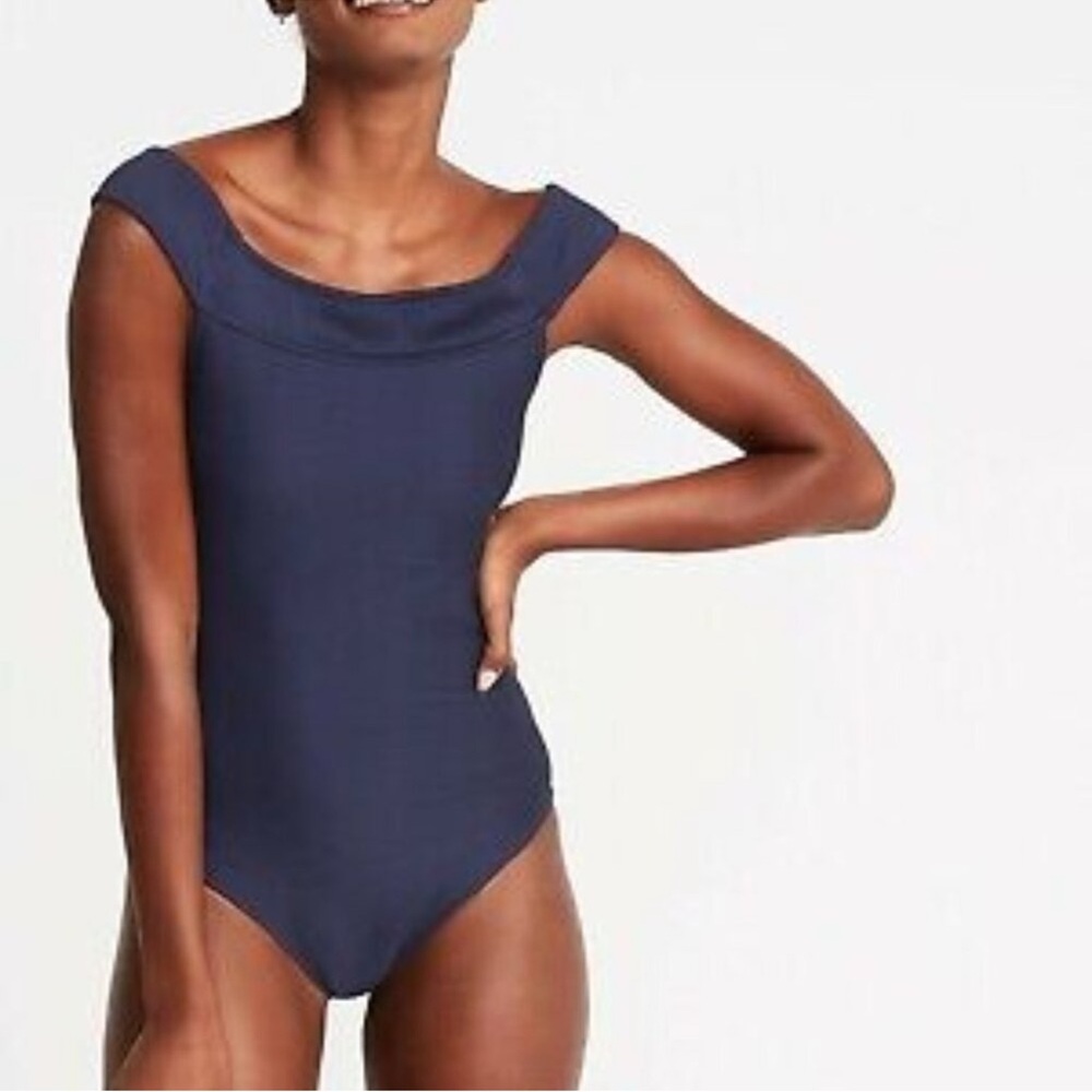 Old Navy Blue One Piece Swimsuit with Wide Straps